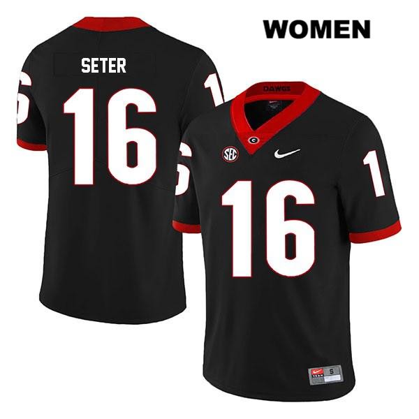 Georgia Bulldogs Women's John Seter #16 NCAA Legend Authentic Black Nike Stitched College Football Jersey VGT0356TI